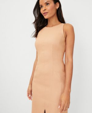 The Petite Cutaway Sheath Dress in Linen Blend
