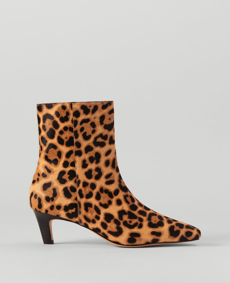 Animal Print Haircalf Skinny Heel Bootie