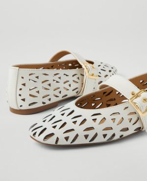 Perforated Buckle Ballet Flat