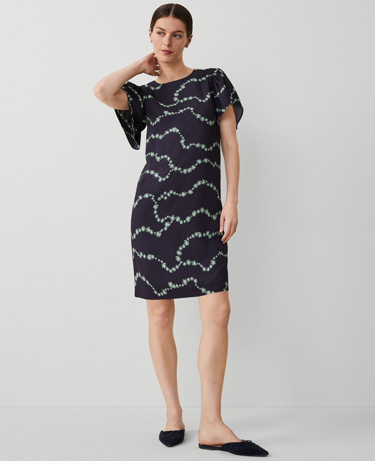 Petite Floral Short Sleeve Shift Dress