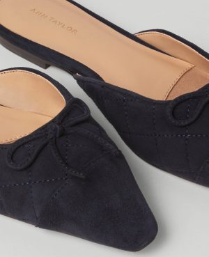 Quilted Suede Slides