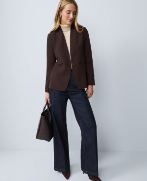 The Cutaway Blazer in Fluid Crepe