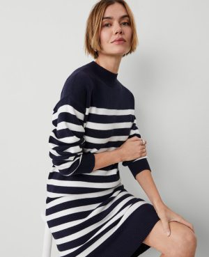 Petite Weekend Collection Striped Sweater Dress