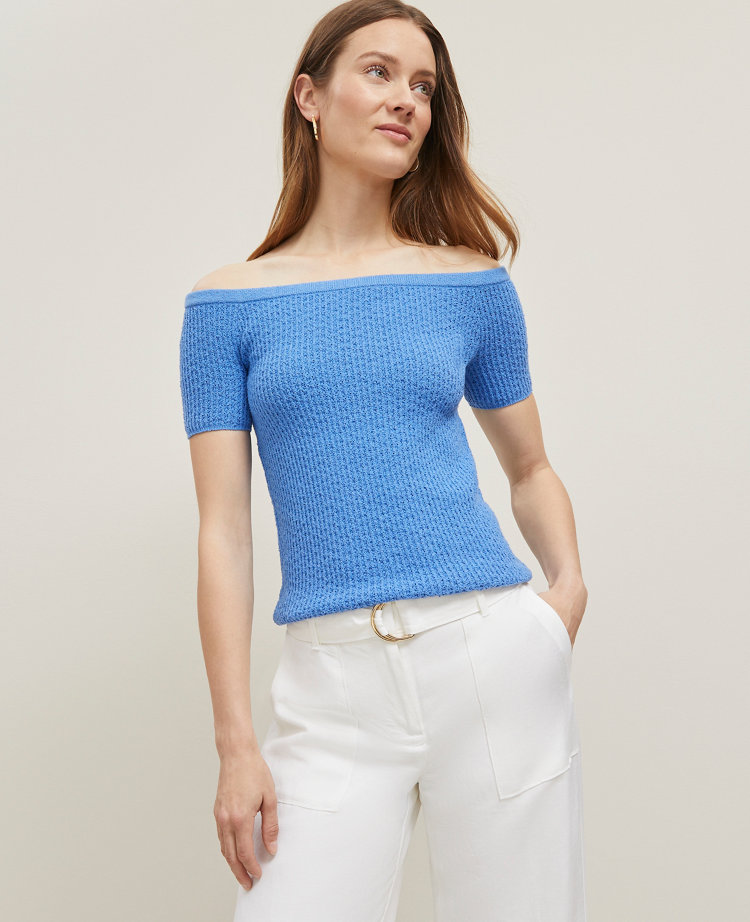 Textured Off-The-Shoulder Sweater