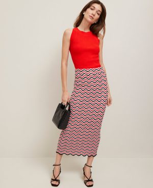 Striped Crochet Sweater Skirt