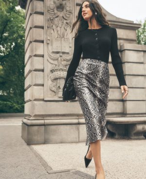 Snake Print Pencil Skirt