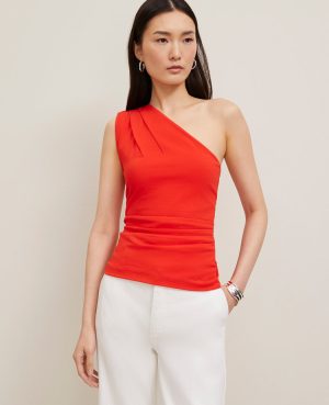 Petite Ruched One Shoulder Top