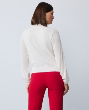 Mixed Media Tie Neck Top