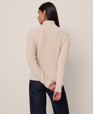 Cashmere Ribbed Turtleneck Sweater