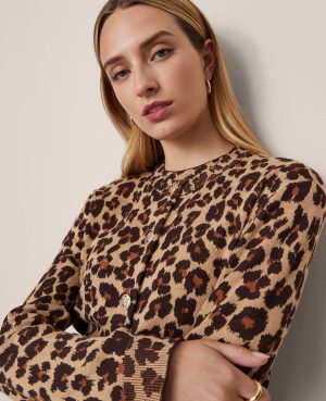 Animal Print Jacquard Cardigan