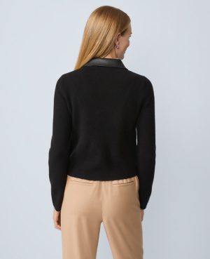 Mixed Media Collared Jacket