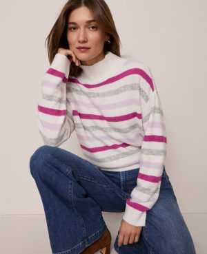 Petite Weekend Collection Striped Turtleneck Sweater