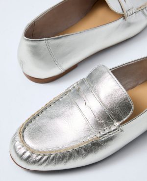 Metallic Leather Loafer
