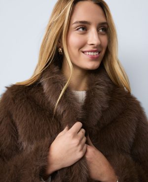 Petite Weekend Collection Faux Fur Short Jacket