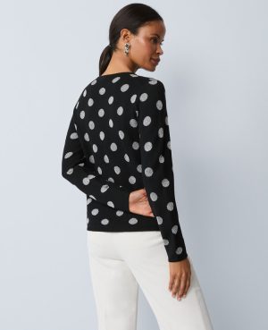 Petite Dotted Essential Crew Neck Sweater