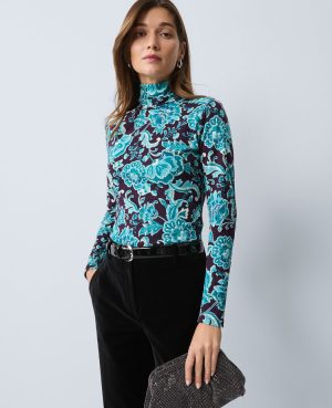 Floral Turtleneck Top