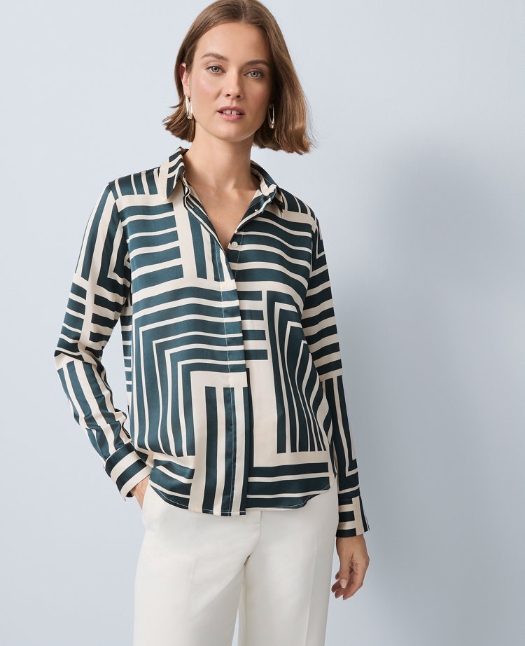 Geo Satin Essential Shirt
