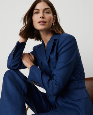 Petite Linen Blend Safari Jacket