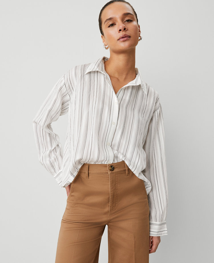 Weekend Collection Striped Drop Shoulder Shirt
