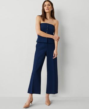 The Wide-Leg Cropped Pant in Fluid Crepe