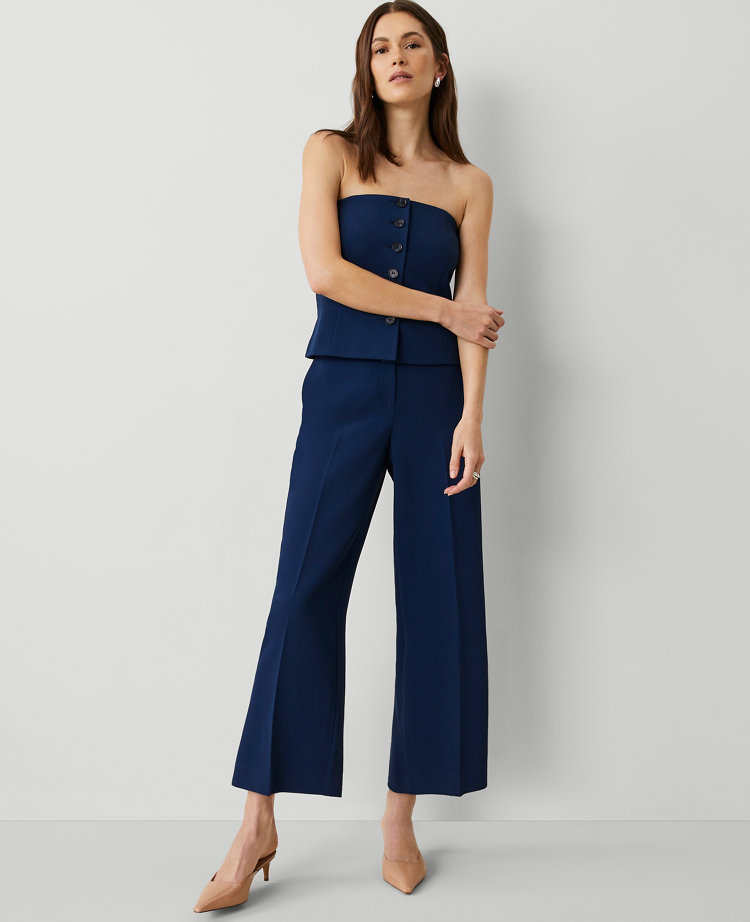 The Wide-Leg Cropped Pant in Fluid Crepe
