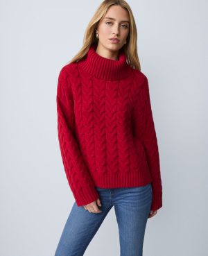 Weekend Collection Cable Turtleneck Sweater
