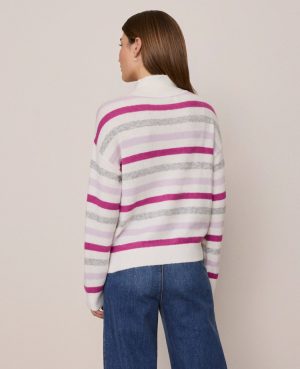Weekend Collection Striped Turtleneck Sweater
