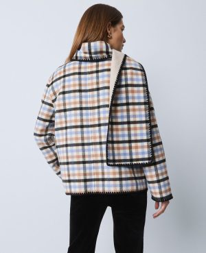 Weekend Collection Plaid Scarf Coat