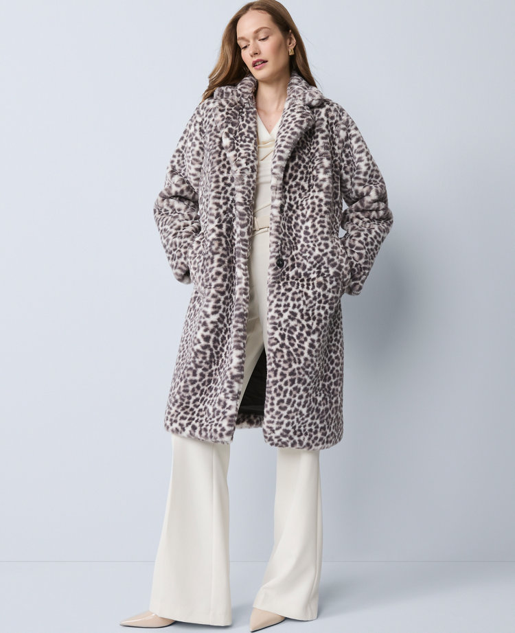 Animal Print Faux Fur Coat