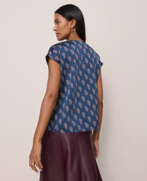 Paisley Cowl Neck Top