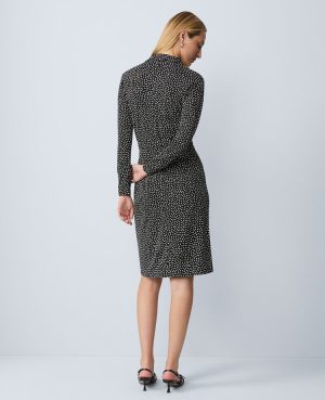 Dotted Knit Wrap Dress