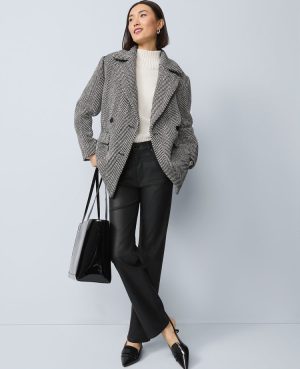 Herringbone Double Breasted Peacoat