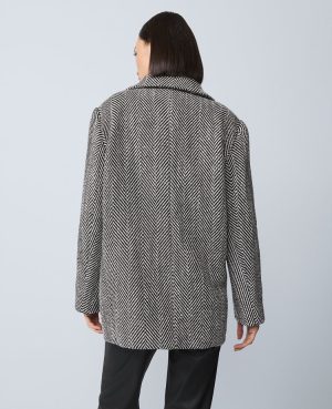 Herringbone Double Breasted Peacoat