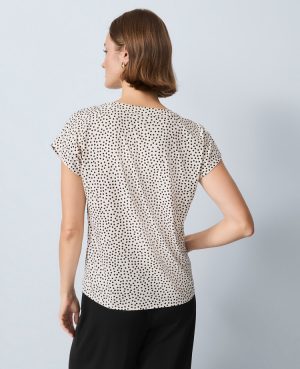 Mixed Media Pleat Front Top