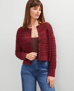 Petite Pointelle Textured Cardigan