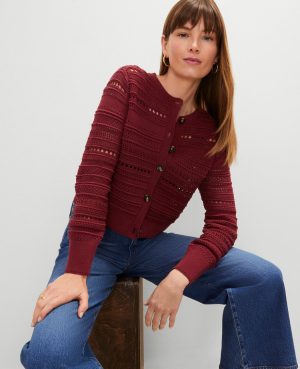 Petite Pointelle Textured Cardigan