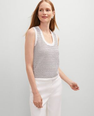 Petite Metallic Striped Sweater Shell
