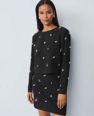 Embellished Crew Neck Blouse