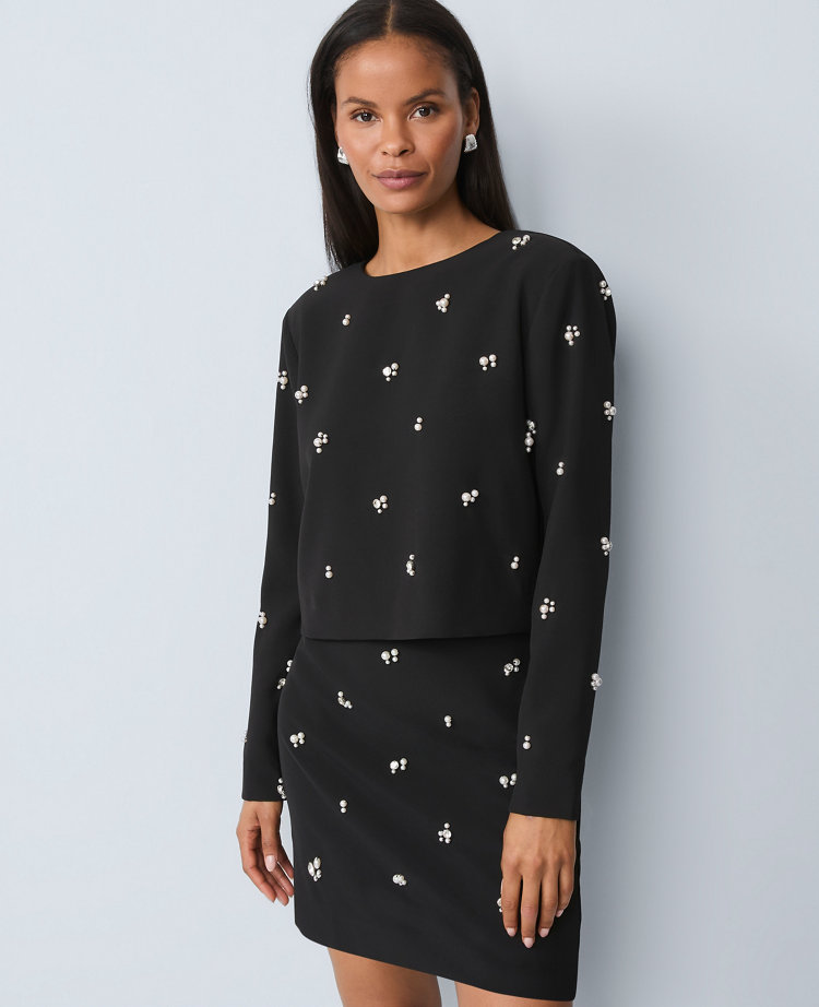 Embellished Crew Neck Blouse