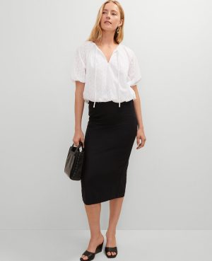 Petite Eyelet Bubble Hem Blouse