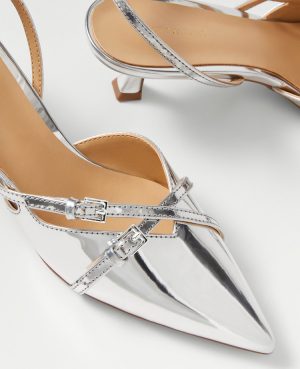 Strappy Pointy Toe Metallic Pump