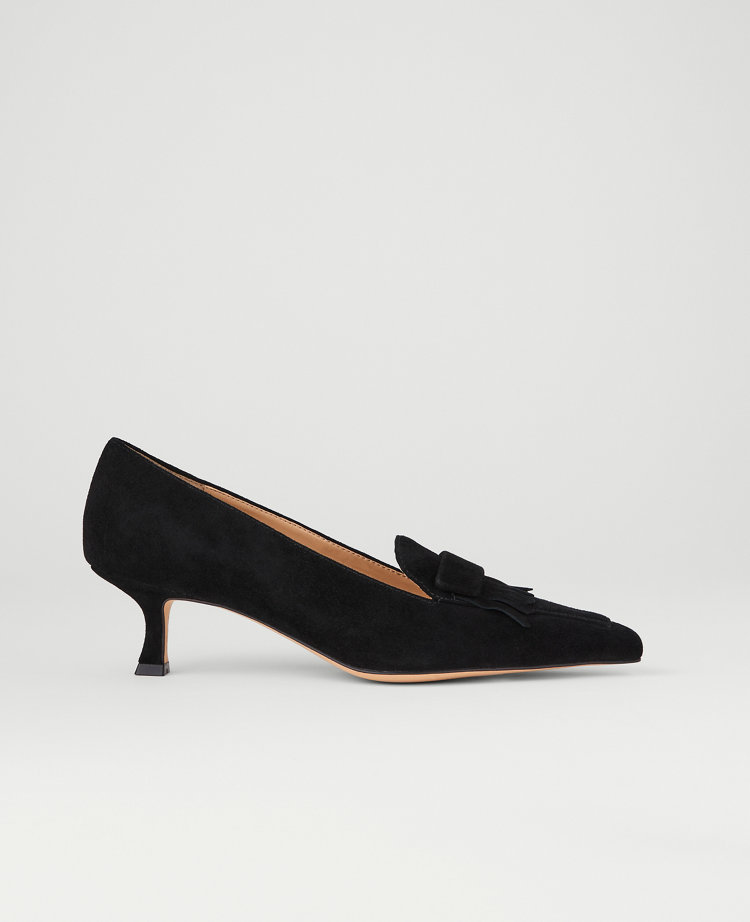 Suede Tapered Heel Kiltie Pump