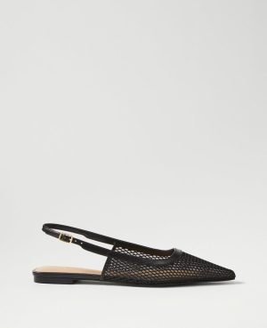 Mesh Nip Toe Slingback Flat