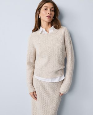 Weekend Collection Mixed Stitch Crew Neck Sweater