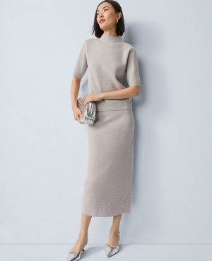 Embellished Sweater Skirt