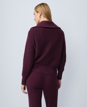 Weekend Collection Half-Zip Waffle Sweater