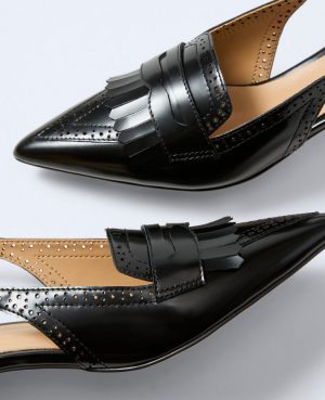 Leather Kiltie Slingback Pump