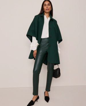 The Seamed Button Legging in Faux Leather