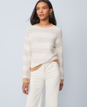 Petite Weekend Collection Striped Crew Neck Sweater