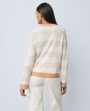 Petite Weekend Collection Striped Crew Neck Sweater